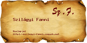 Szilágyi Fanni névjegykártya