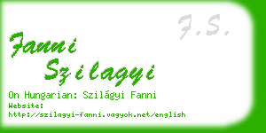 fanni szilagyi business card